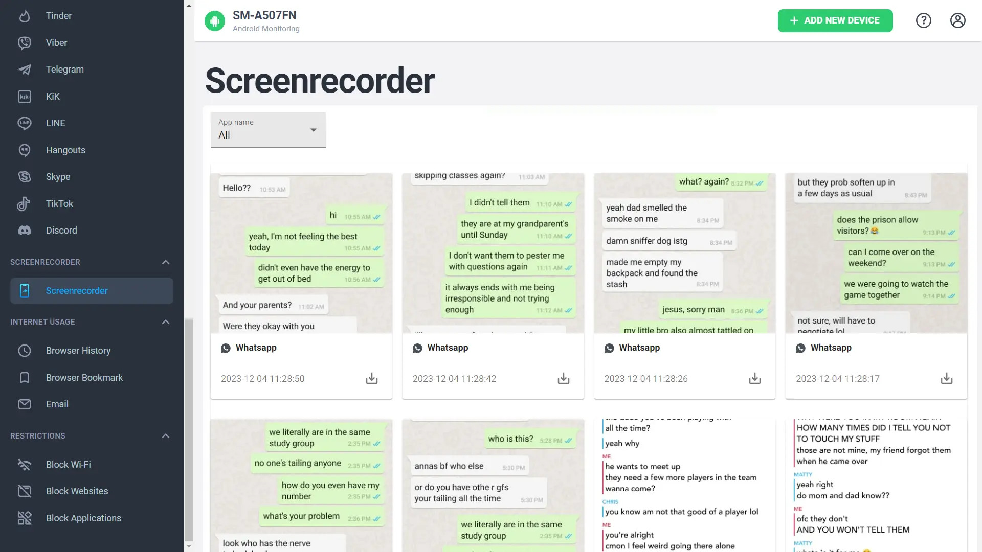 mSpy screen recorder